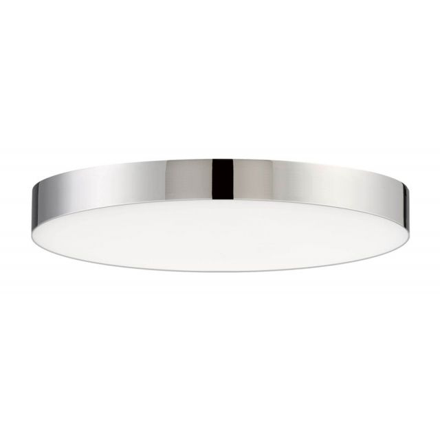 Maxim Lighting Trim 7 inch Round LED Outdoor Flush Mount in Polished Chrome with White Polycarbonate 57662WTPC