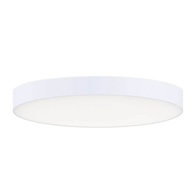 Maxim Lighting 57662WTWT Trim 7 inch Round LED Outdoor Flush Mount in White with White Polycarbonate
