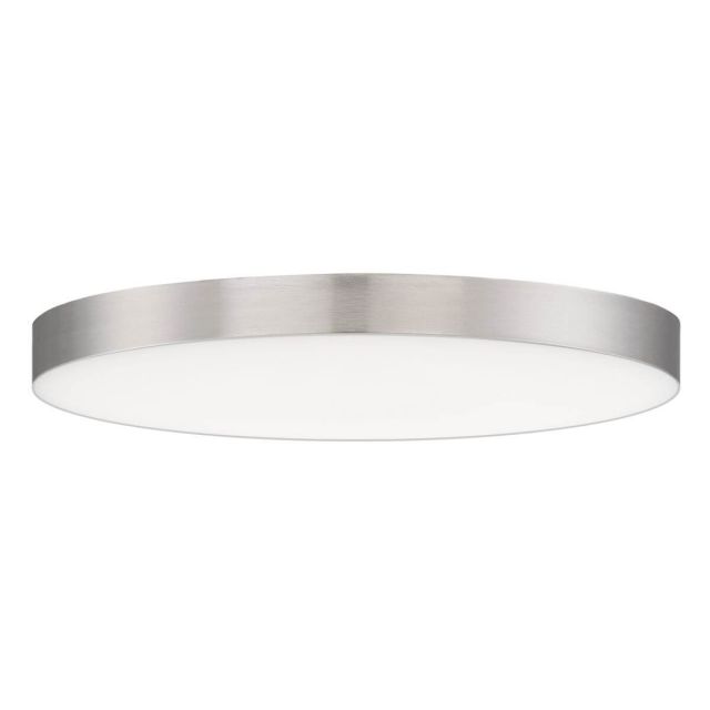Maxim Lighting Trim 9 Inch Round LED Outdoor Flush Mount in Satin Nickel with White Polycarbonate 57663WTSN