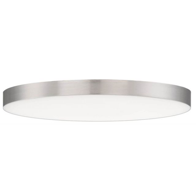 Maxim Lighting 57664WTSN Trim 11 Inch Round LED Outdoor Flush Mount in Satin Nickel with White Polycarbonate