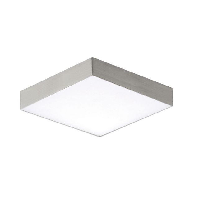 Maxim Lighting 57665WTSN Trim 5 inch Square LED Outdoor Flush Mount in Satin Nickel with White Polycarbonate