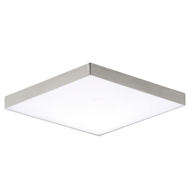 Maxim Lighting 57667WTSN Trim 6 inch Square LED Outdoor Flush Mount in Satin Nickel with White Polycarbonate