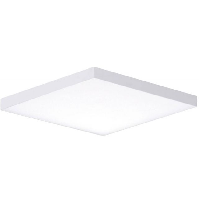 Maxim Lighting 57668WTWT Trim 9 Inch Square LED Outdoor Flush Mount in White with White Polycarbonate