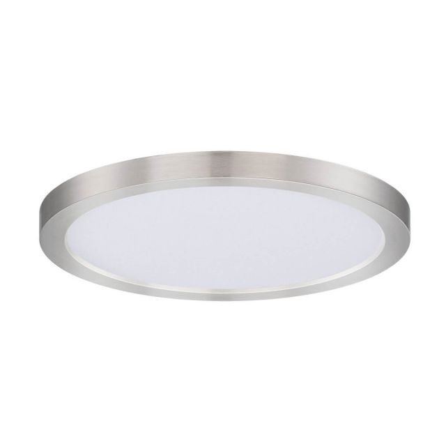 Maxim Lighting 57694WTSN Chip 9 Inch Round LED Outdoor Flush Mount in Satin Nickel with White Acrylic