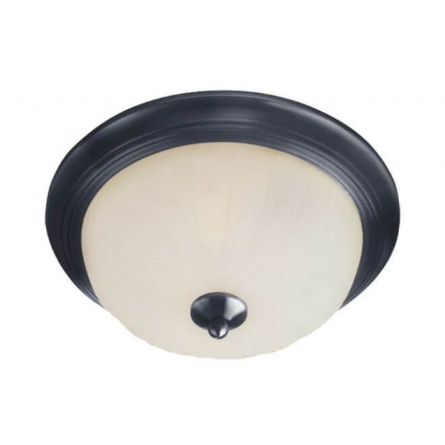 Maxim Lighting 5831FTBK Essentials - 583x 2 Light 14 Inch Flush Mount in Black with Frosted Glass