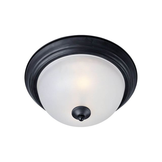 Maxim Lighting 5840FTBK Essentials - 584x 1 Light 12 Inch Flush Mount in Black with Frosted Glass