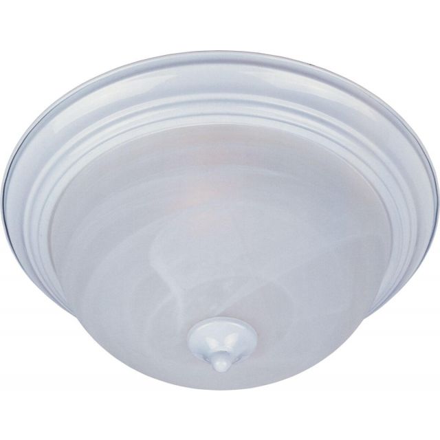 Maxim Lighting 5840MRWT Essentials - 584x 1 Light 12 Inch Flush Mount in White with Marble Glass