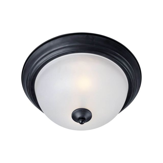 Maxim Lighting 5841FTBK Essentials - 584x 2 Light 14 Inch Flush Mount in Black with Frosted Glass