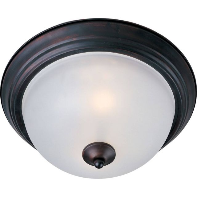 Maxim Lighting 5841FTOI Essentials - 584x 2 Light 14 Inch Flush Mount in Oil Rubbed Bronze with Frosted Glass