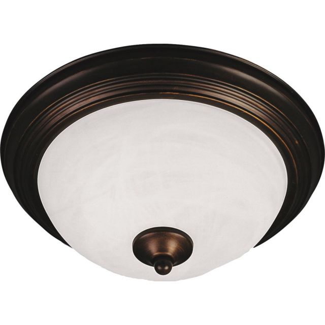 Maxim Lighting 5841MROI Essentials - 584x 2 Light 14 Inch Flush Mount in Oil Rubbed Bronze with Marble Glass