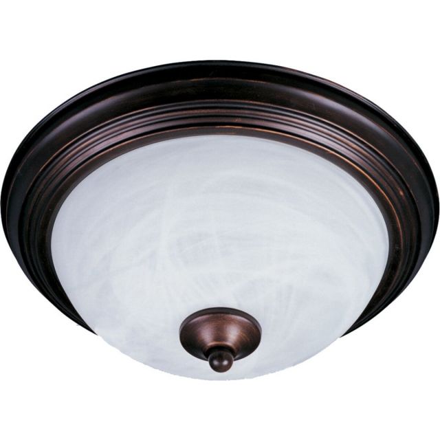 Maxim Lighting 5849MROI Essentials - 584x 2 Light 12 Inch Flush Mount in Oil Rubbed Bronze with Marble Glass