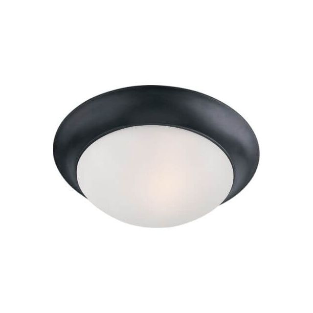 Maxim Lighting 5850FTBK Essentials - 585x 1 Light 12 Inch Flush Mount in Black with Frosted Glass