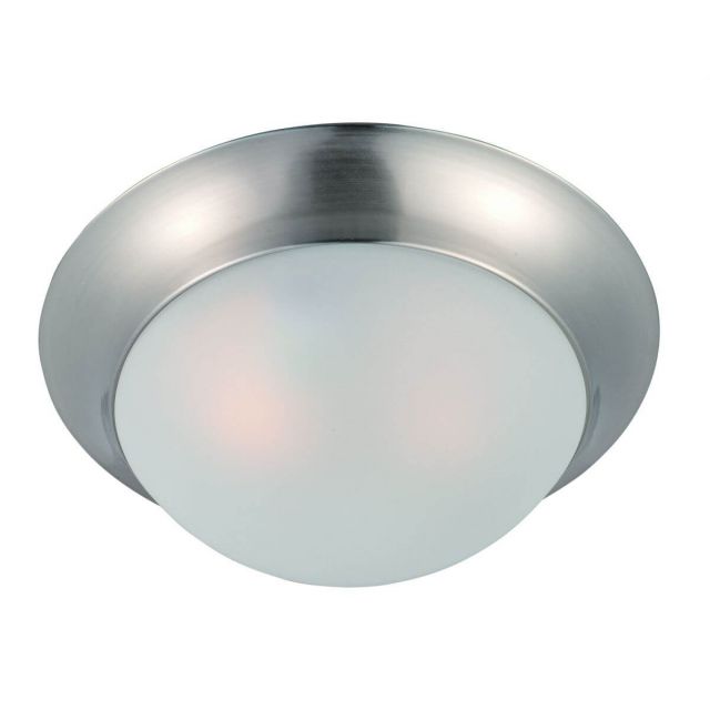 Maxim Lighting Essentials - 585x 1 Light 12 Inch Flush Mount in Satin Nickel with Frosted Glass 5850FTSN