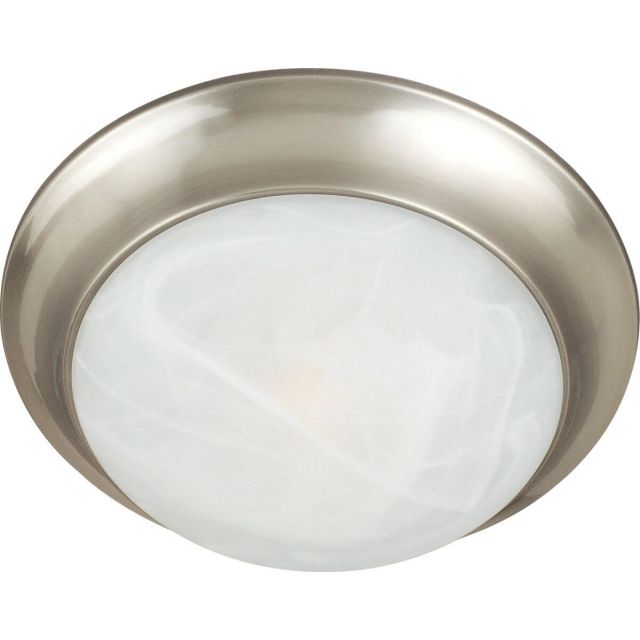 Maxim Lighting Essentials - 585x 1 Light 12 Inch Flush Mount in Satin Nickel with Marble Glass 5850MRSN