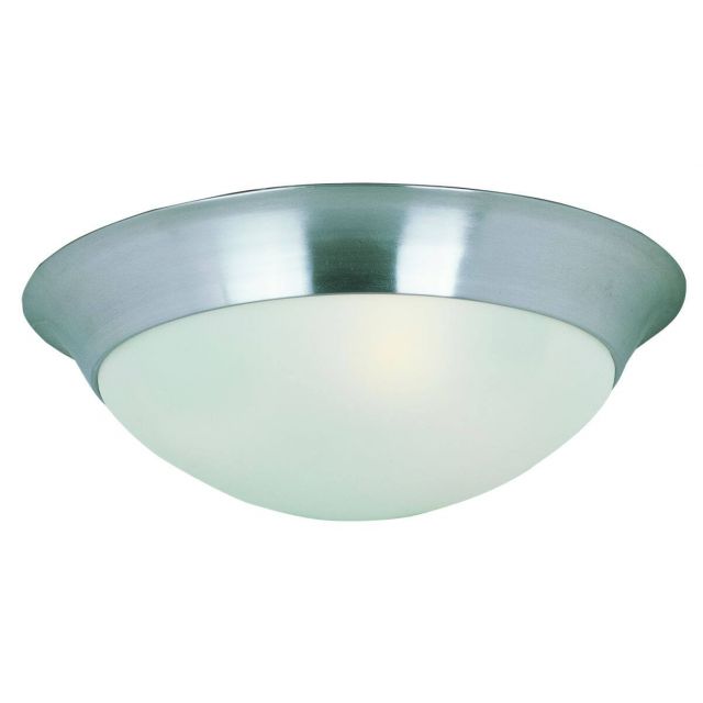 Maxim Lighting Essentials - 585x 2 Light 14 Inch Flush Mount in Satin Nickel with Frosted Glass 5851FTSN