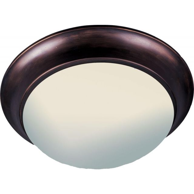 Maxim Lighting Essentials - 585x 3 Light 17 inch Flush Mount in Oil Rubbed Bronze with Frosted Glass 5852FTOI