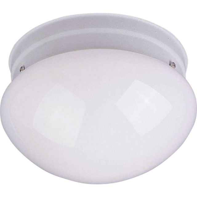 Maxim Lighting 5880WTWT Essentials - 588x 1 Light 8 Inch Flush Mount in White with White Glass
