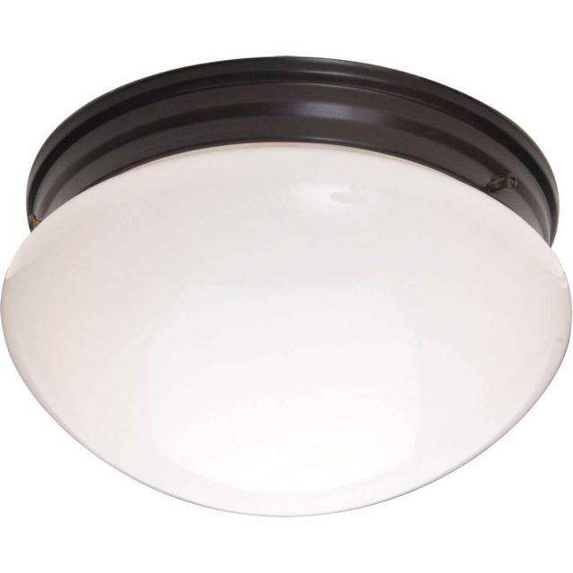 Maxim Lighting Essentials - 588x 2 Light 9 Inch Flush Mount in Oil Rubbed Bronze with White Glass 5881WTOI