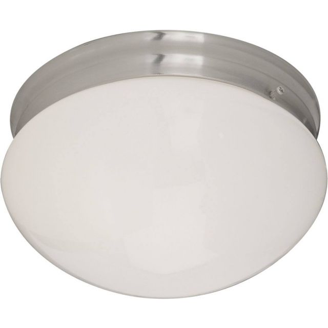 Maxim Lighting Essentials - 588x 2 Light 9 Inch Flush Mount in Satin Nickel with White Glass 5881WTSN