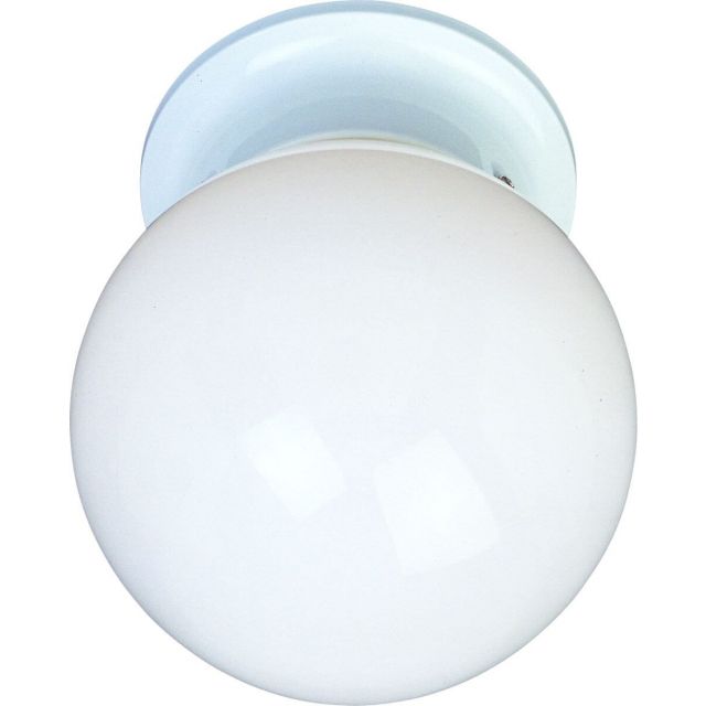 Maxim Lighting Essentials - 588x 1 Light 6 inch Flush Mount in White with White Glass 5889WTWT