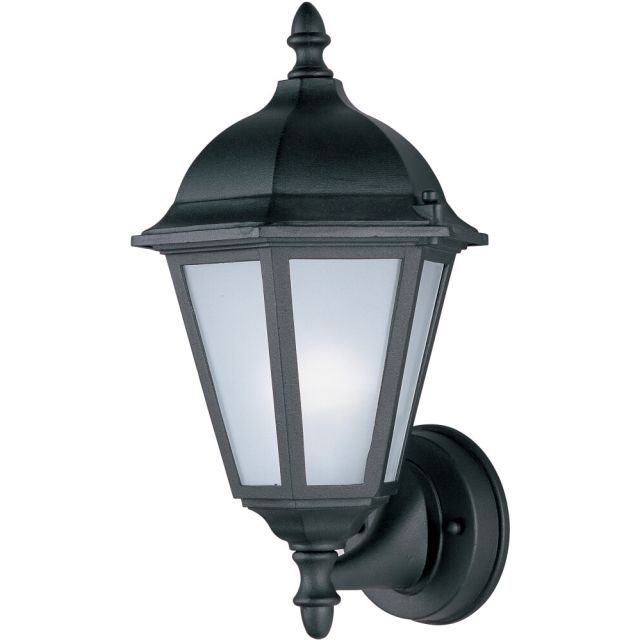 Maxim Lighting Westlake 1 Light 15 Inch Tall LED Outdoor Wall Lantern in Black with Frosted Glass Shade 65102BK