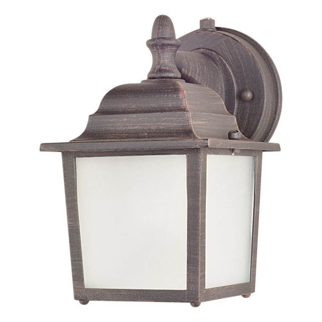 Maxim Lighting Builder Cast 1 Light 9 inch Tall LED Outdoor Wall Mount in Rust Patina with Frosted Glass 66924RP
