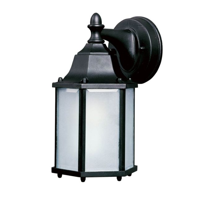 Maxim Lighting 66926BK Builder Cast 1 Light 10 inch Tall LED Outdoor Wall Mount in Black with Frosted Glass