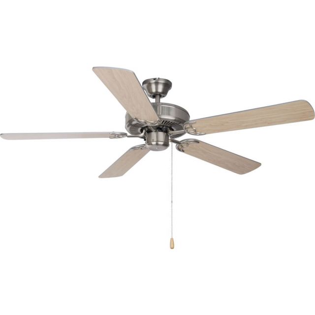 Maxim Lighting Basic-Max 52 inch 5 Blade Ceiling Fan in Satin Nickel with Silver-Maple Blade 89905SNSM