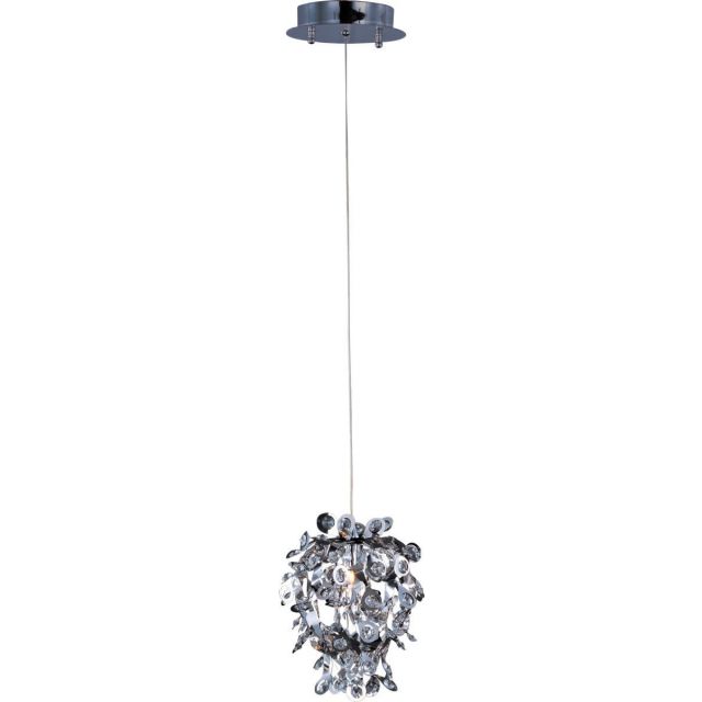 Maxim Lighting 94200BCPC Comet 1 Light 8 inch Mini Pendant in Polished Chrome with Beveled Crystal