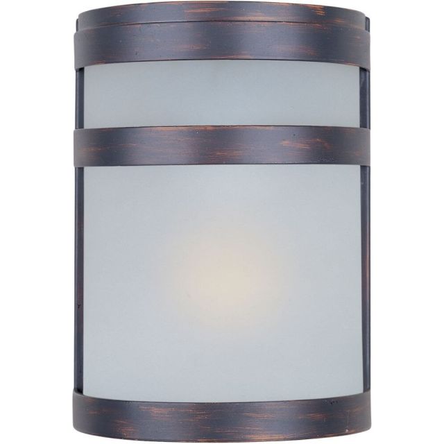 Maxim Lighting 5000FTOI Arc 1 Light 9 Inch Tall Outdoor Wall Lantern In Oil Rubbed Bronze With Frosted Glass Shade