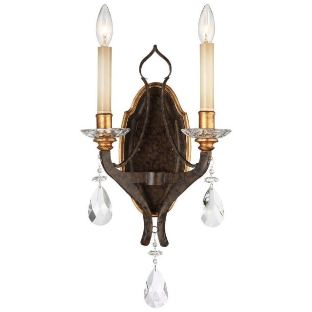 Metropolitan N6452-652 Chateau Nobles 2 Light 19 inch Tall Wall Sconce in Raven Bronze-Sunburst Gold Highlights