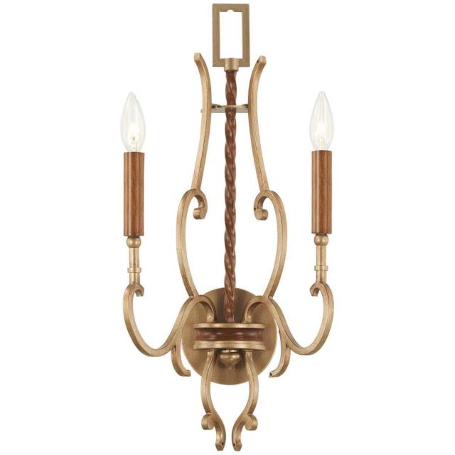 Metropolitan Magnolia Manor 2 Light 24 inch Tall Wall Sconce in Pale Gold-Distressed Bronze N6550-690