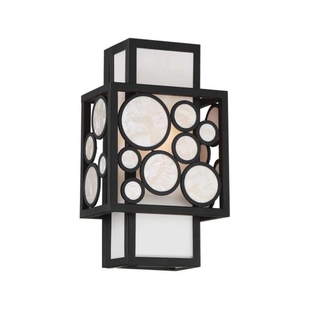 Metropolitan N7751-143 Mosaic 1 Light 14 inch Tall Wall Sconce in Oil Rubbed Bronze with White Linen Cloth Shade