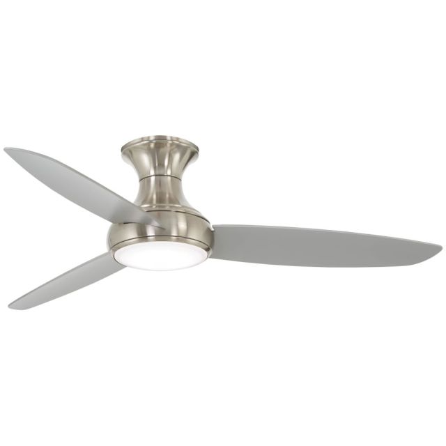 Minka Aire Concept III 54 inch 3 Blade Smart Outdoor LED Hugger Fan in Brushed Nickel with Silver Blade F467L-BNW