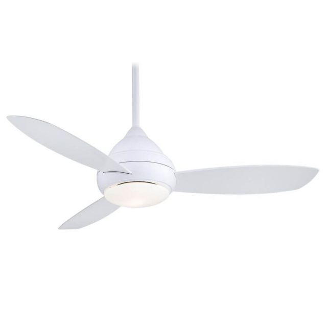 Minka Aire Concept I 52 inch WiFi Capable LED Outdoor Ceiling Fan In White White Blade And White Opal Glass - F476L-WH
