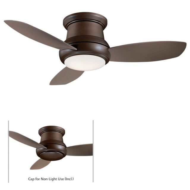 Minka Aire F519L-ORB Concept II 52 Inch WiFi Capable LED Ceiling Fan In Oil Rubbed Bronze With 3 Taupe Blade And White Opal Glass Shade