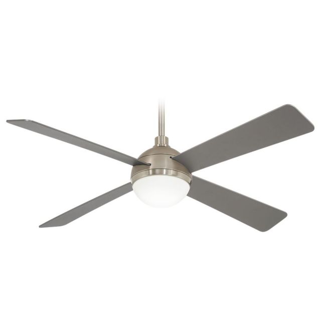 Minka Aire F623L-BS/BN ORB 54 Inch WiFi Capable LED Ceiling Fan in Brushed Steel - Brushed Nickel with Light kit and Silver Blade