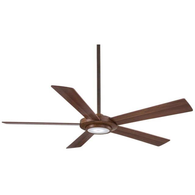Minka Aire F745-DK Sabot 52 Inch WiFi Capable LED Ceiling Fan In Distressed Koa With Reversible Medium Maple-Dark Walnut Blade And Frosted Glass And Lens Shade