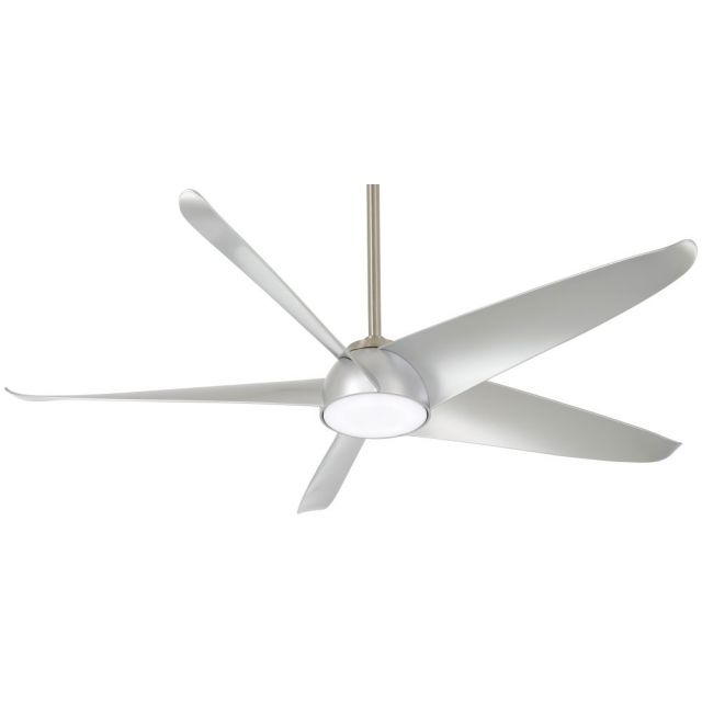 Minka Aire F771L-BN/SL Ellipse 60 inch 5 Blade Smart LED Ceiling Fan in Brushed Nickel with Silver Blade