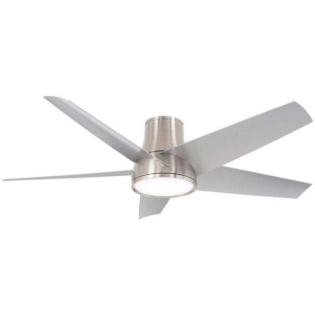 Minka Aire F782L-BNW Chubby II 58 inch 5 Blade Smart LED Outdoor Flush Fan in Brushed Nickel with Silver Blade