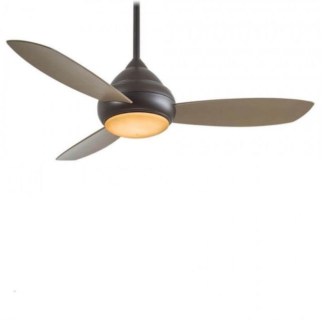 Minka Aire Concept I 52 Inch WiFi Capable LED Outdoor Ceiling Fan In Oil Rubbed Bronze Taupe Blade And Pietra Glass Shade - F476L-ORB