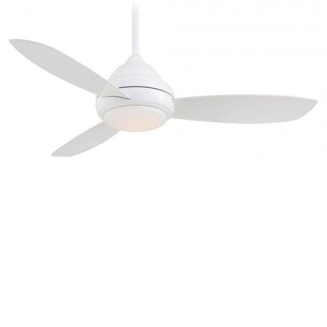 Minka Aire F516L-WH Concept I 44 Inch WiFi Capable LED Ceiling Fan In White With White Blade And White Opal Glass Shade
