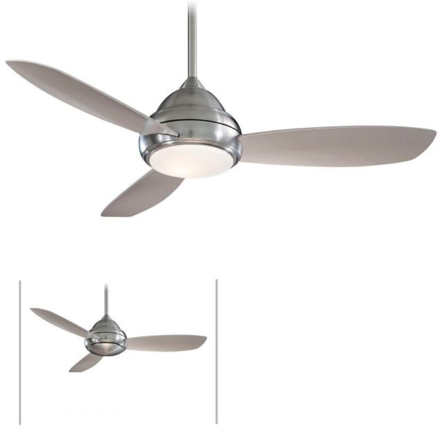Minka Aire Concept I 52 Inch WiFi Capable LED Ceiling Fan In Brushed Nickel Silver Blade And White Opal Glass Shade - F517L-BN