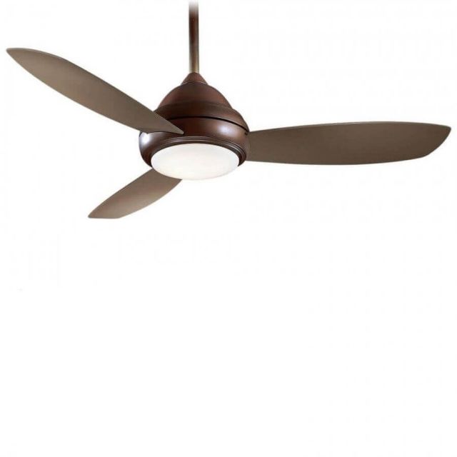 Minka Aire Concept I 52 Inch WiFi Capable LED Ceiling Fan In Oil Rubbed Bronze Taupe Blade And White Opal Glass Shade - F517L-ORB