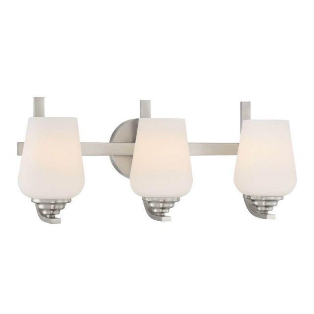 Minka Lavery 1923-84 Shyloh 3 Light 22 inch Bath Light in Brushed Nickel with Etched Opal Glass