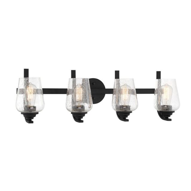 Minka Lavery 1924-66A Shyloh 4 Light 31 inch Bath Light in Coal with Clear Seeded Glass