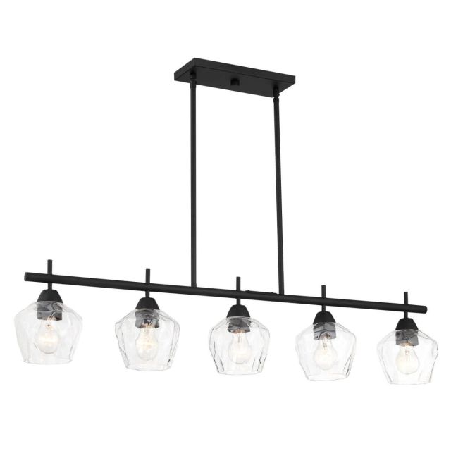Minka Lavery 2174-66A Camrin 5 Light 40 inch Island Light in Coal with Clear Glass