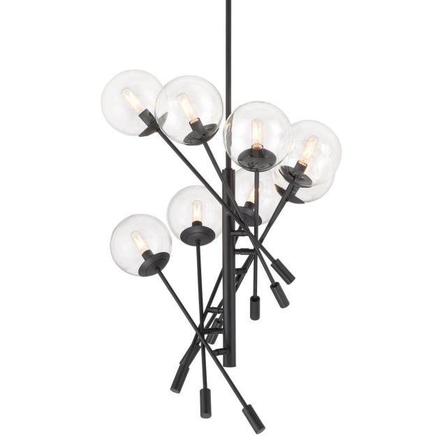 Minka Lavery 2748-66A Auresa 8 Light 35 inch Pendant in Coal with Clear Glass