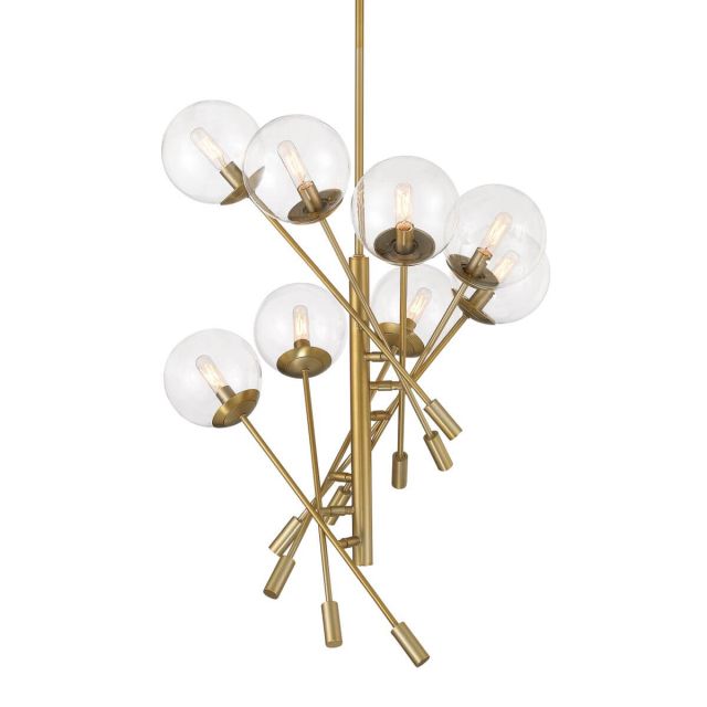 Minka Lavery 2748-695 Auresa 8 Light 35 inch Pendant in Soft Brass with Clear Glass