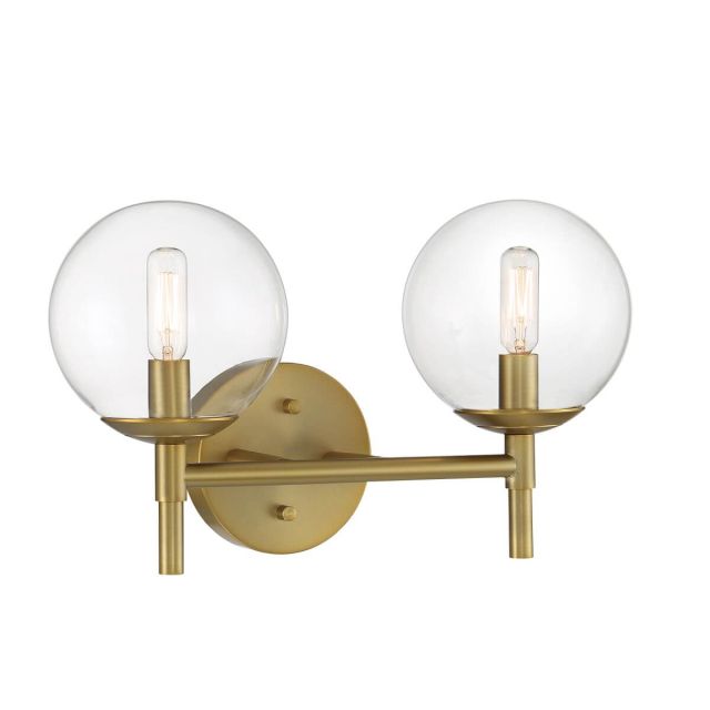 Minka Lavery 2792-695 Auresa 2 Light 16 inch Bath Light in Soft Brass with Clear Glass